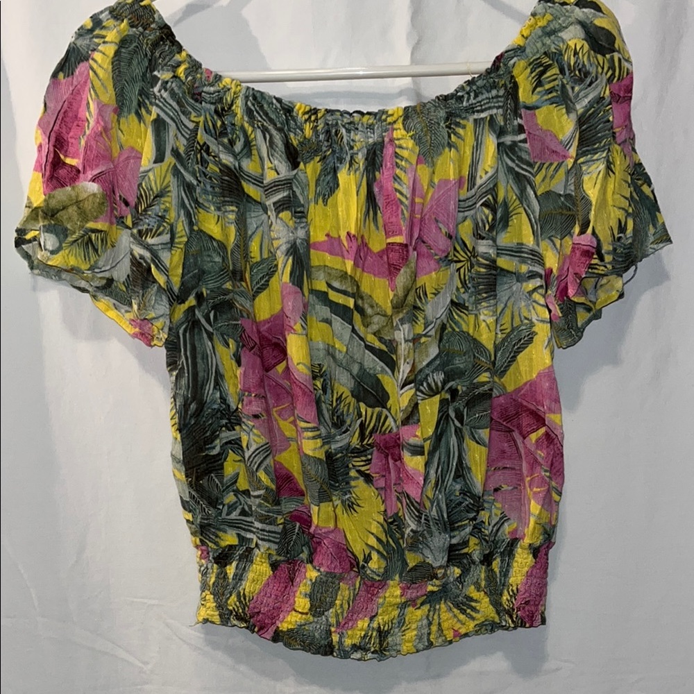 Cynthia Rowley Pink Smocked Ruffled Blouse